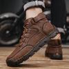 Men's Ankle Boots Handmade Plush Shoes Casual Shoes Autumn and Winter Plus Size 39-48