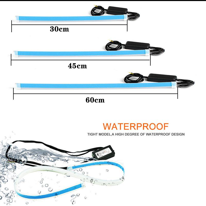 2 шт. Автомобильный светодиодный ультратонкий стримерный светильник DRL стримерный светильник, противотуманные фары, дневные ходовые огни, рулевая лампа