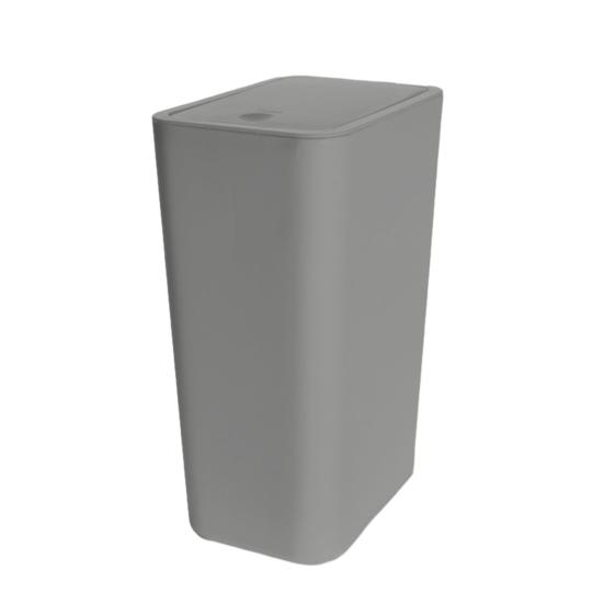 Bathroom Trash Can with Press Top Lid High Durability Large Capacity Solid Color Slim Wastebasket Garbage Can