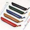 PU Leather Handmade Pencil Case Pen Cover Holder Stationery Creative Zipper Pencil Storage Bag Protective Cover School Supplies