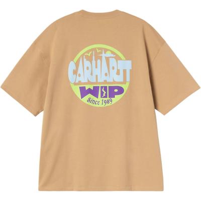 Carhartt WIP SS26 Летняя футболка с принтом багажной бирки Повседневный свободный крой Логотип на спине Принт с буквами Круглый вырез Короткий рукав Унисекс футболка I036892-07E-XX