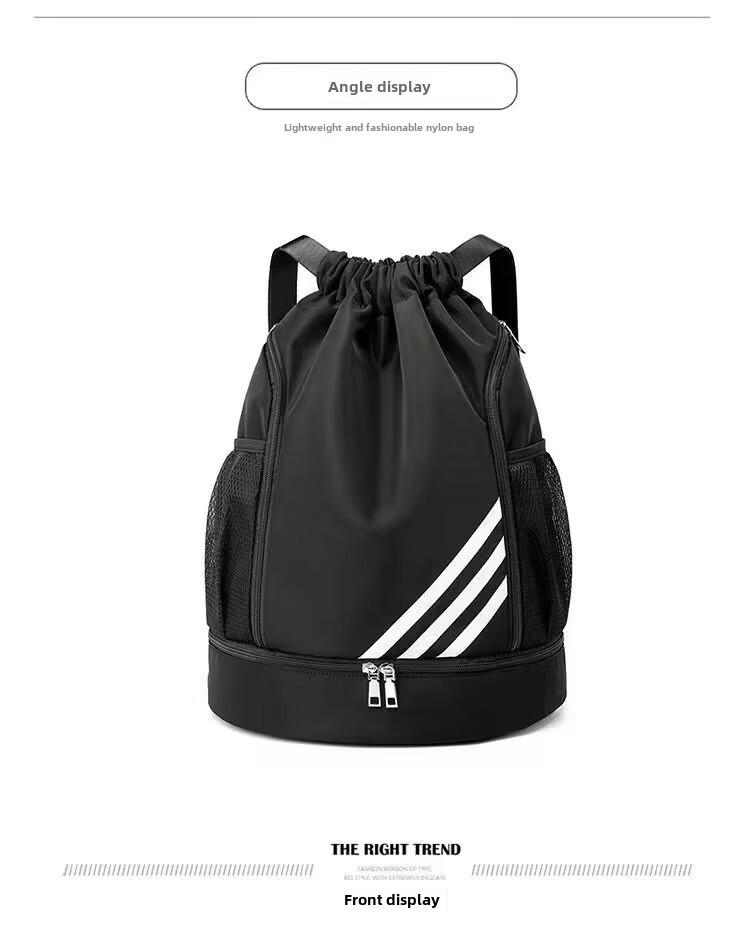 2024 Горячий стиль рюкзак с завязками на шнурке, большой вместимостью, легкая конструкция для плавания, путешествий, баскетбола - разделение сухого и влажного воздуха