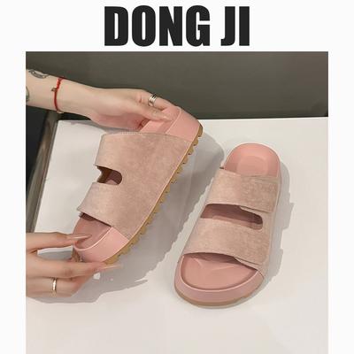 Бокен полутапочки женская верхняя одежда лето 2025 новые ретро липучки одно слово мягкий низ повседневные толстые подошвы сандалии