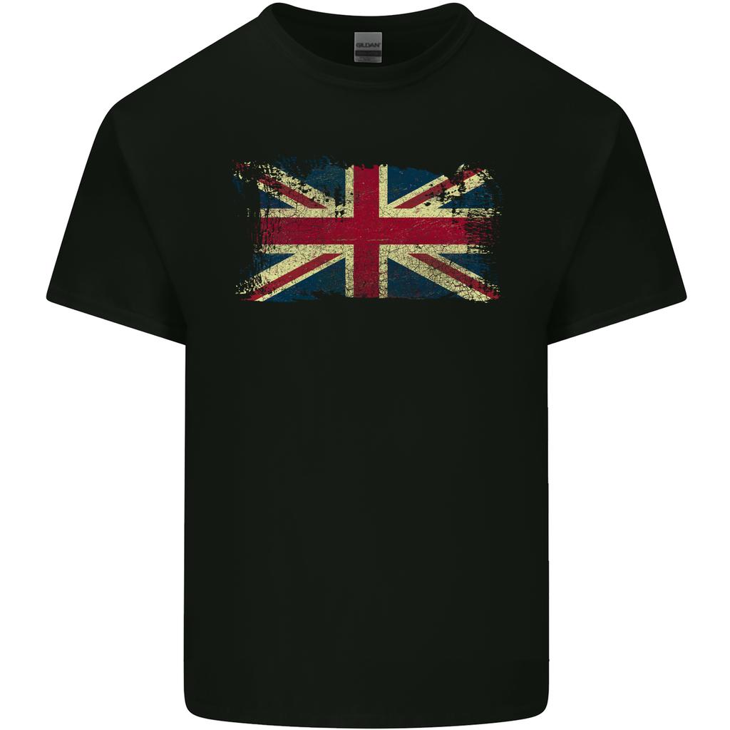 Потертый флаг Великобритании Юнион Джек UK Унисекс Легкая хлопковая футболка