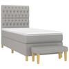 Maison Exclusive - Sommier à lattes de lit et matelas Gris clair 90x190 cm Tissu