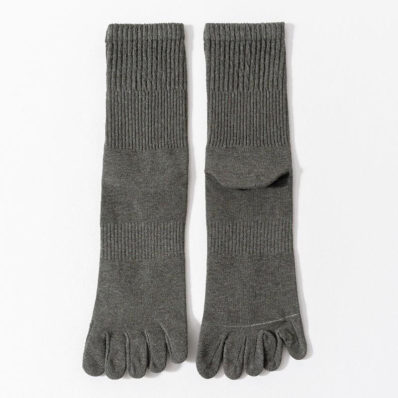 Five-Finger Socks Men'S Pure Cotton Medium Tube Socks Spring And Autumn Breathable Sweat-Absorbing Deodorant Antibacterial Split-Toe Socks Stockings