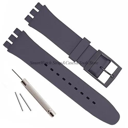 Soft Silicone Bracelet for Swatch 12mm 16mm 17mm 19mm 20mm Colorful Transparent Watchband Watch Strap Replacement with Tool