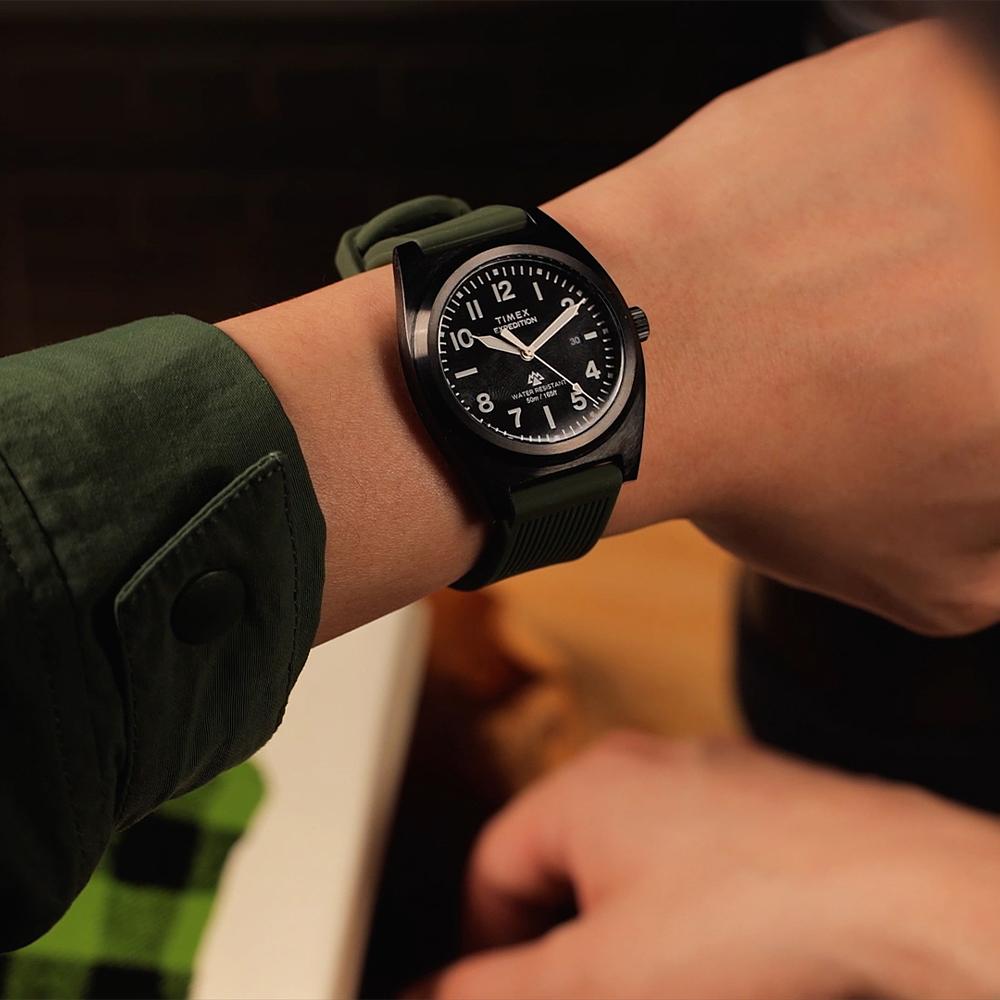 TIMEX Походная Кепка Хаки Ремешок Военные Часы 39мм TW2Y18000