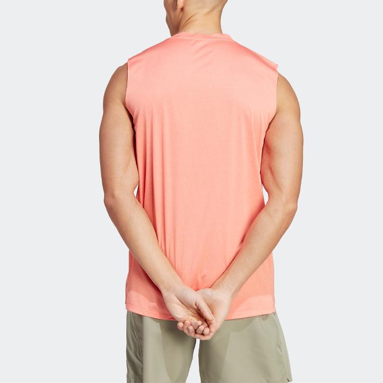Adidas High-Performance Quick-Dry Training Tank Top Men Tops Coral-Pink IB9058