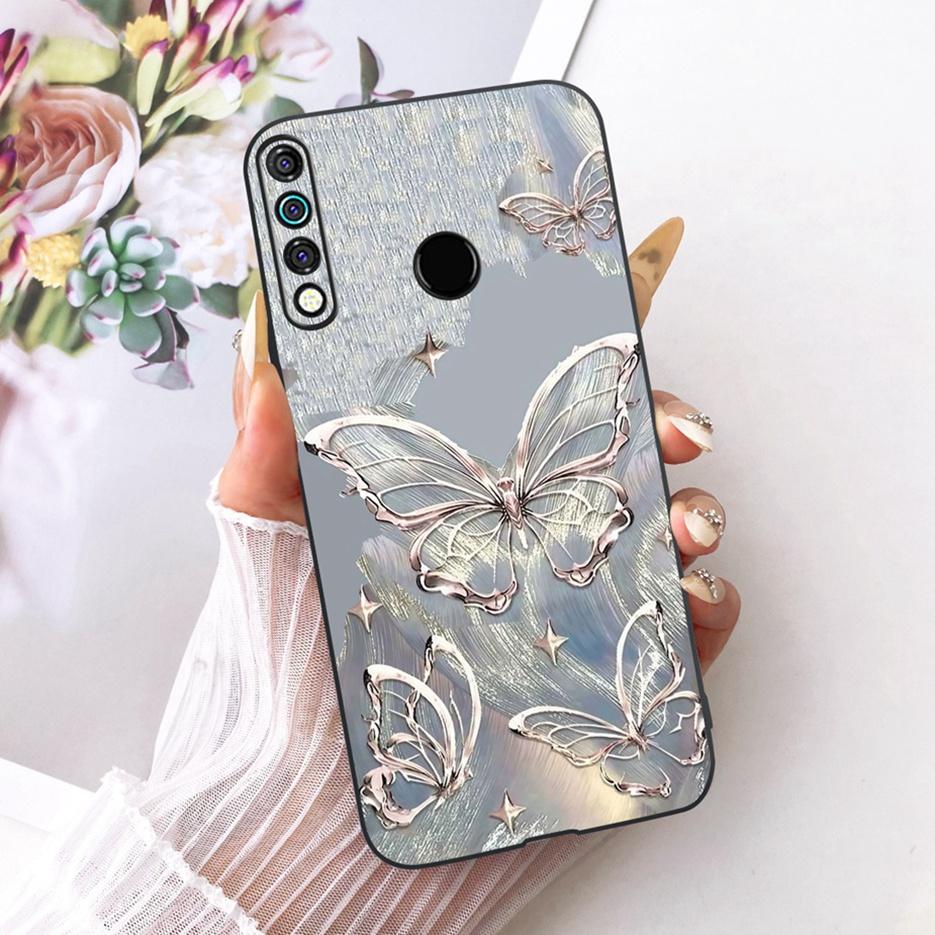 For Tecno Spark 4 Case KC8 Luxury Flowers Butterfly Painted Cover Soft Silicone Case For Tecno Camon 12 Camon12 CC7S Spark4 Bags