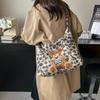 Autumn and Winter New Plush Leopard Print Tote Bag Furry Large-capacity Shoulder Bag for Women Cute Lazy Style Crossbody Bag