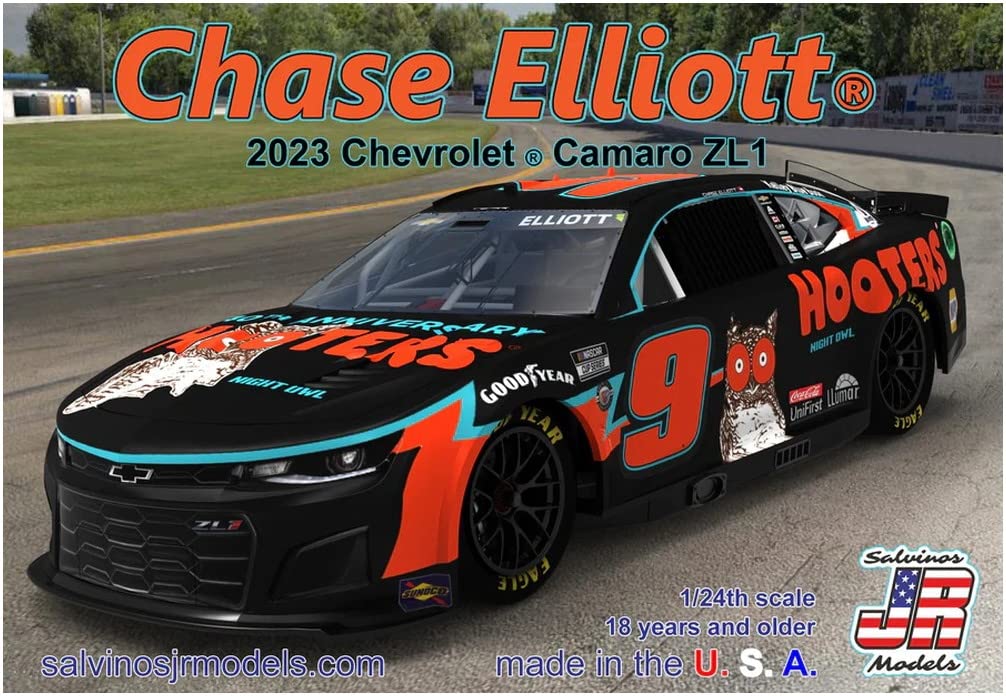Модель Salvinos NASCAR 2023 Camaro ZL1 Hendricks Motorsports Chase Elliott Hooters Пластиковая модель SJMHMC2023CEH JR 1/24