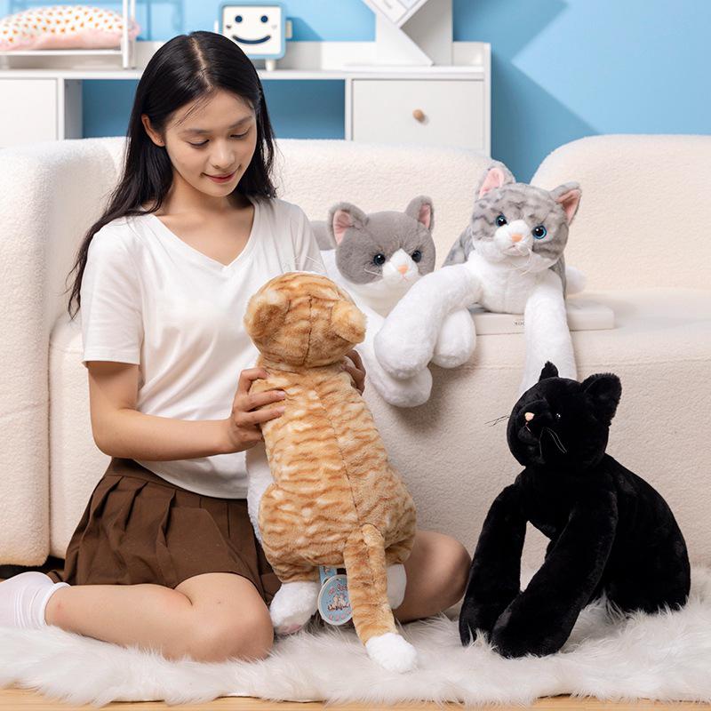 Hugging Jilly Laying Cat Plush Doll - Comforting Gift for Girlfriend