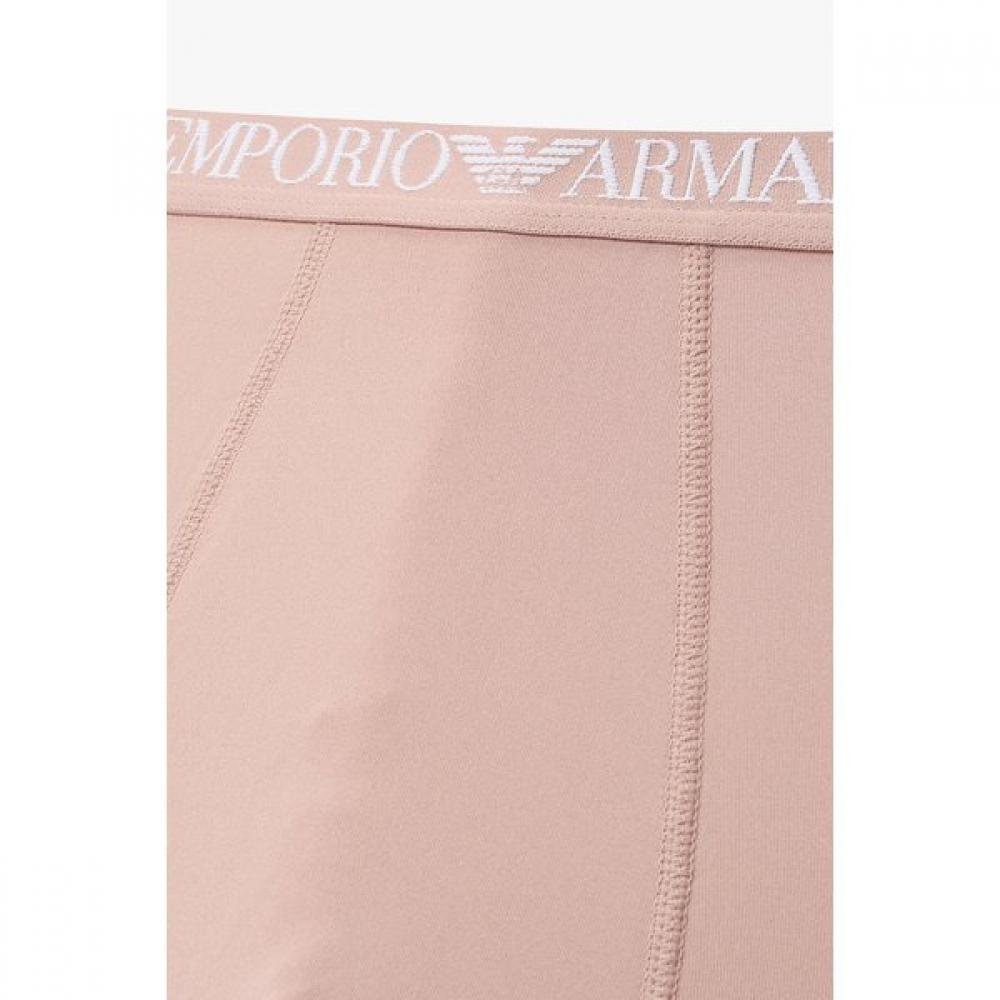 Emporio Armani Мужские глянцевые трусы-слипы с контрастным логотипом на центре 2 шт. 0816112003