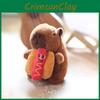 Hamburger Fries Capybara Hot Dog Plush Toy Pp Cotton Stuffed Keychain Decor Bag
