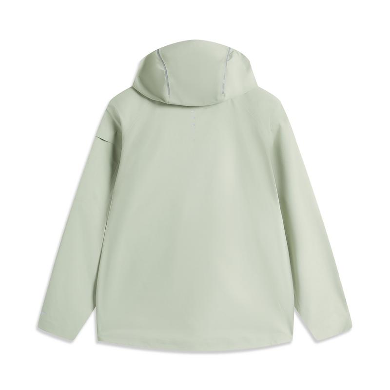 Li Ning CF Su Wan Long Jia Series однотонная повседневная куртка с капюшоном для пешего туризма, водонепроницаемая ветрозащитная куртка унисекс, пустынно-зеленая AEMU047-1
