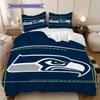 Постельное белье с узором Seattle Seahawks Комплект одеял Покрывало Наволочка Домашний Декор Подарок на День Рождения (1 пододеяльник + 2 наволочки, без наполнителя)