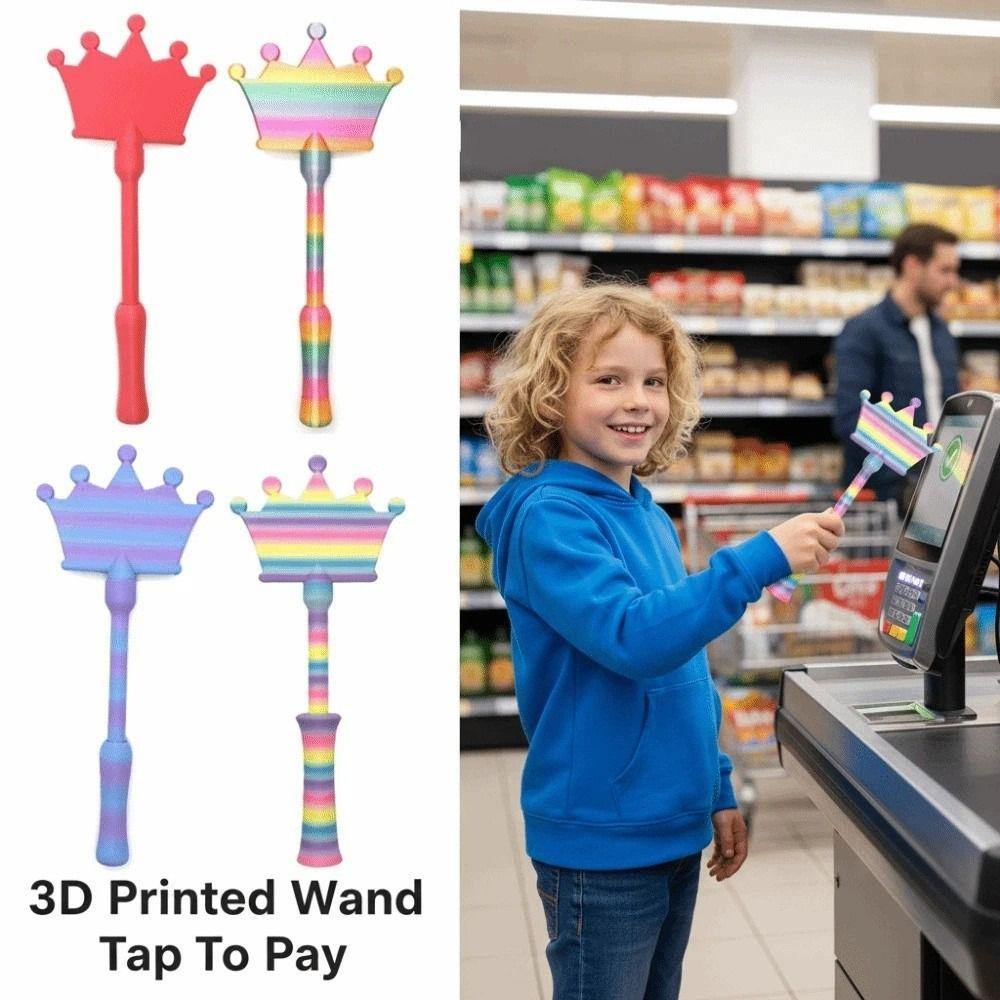 Crown Design 3D Print Wand Tap To Pay Creative Telescoping Credit Card Holder Digital Payments