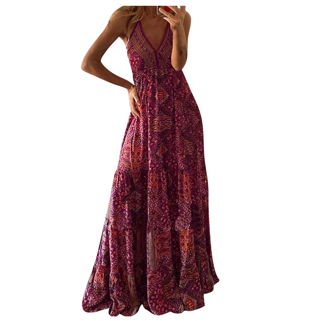 Женское повседневное свободное платье без рукавов с v-образным вырезом и модным принтом