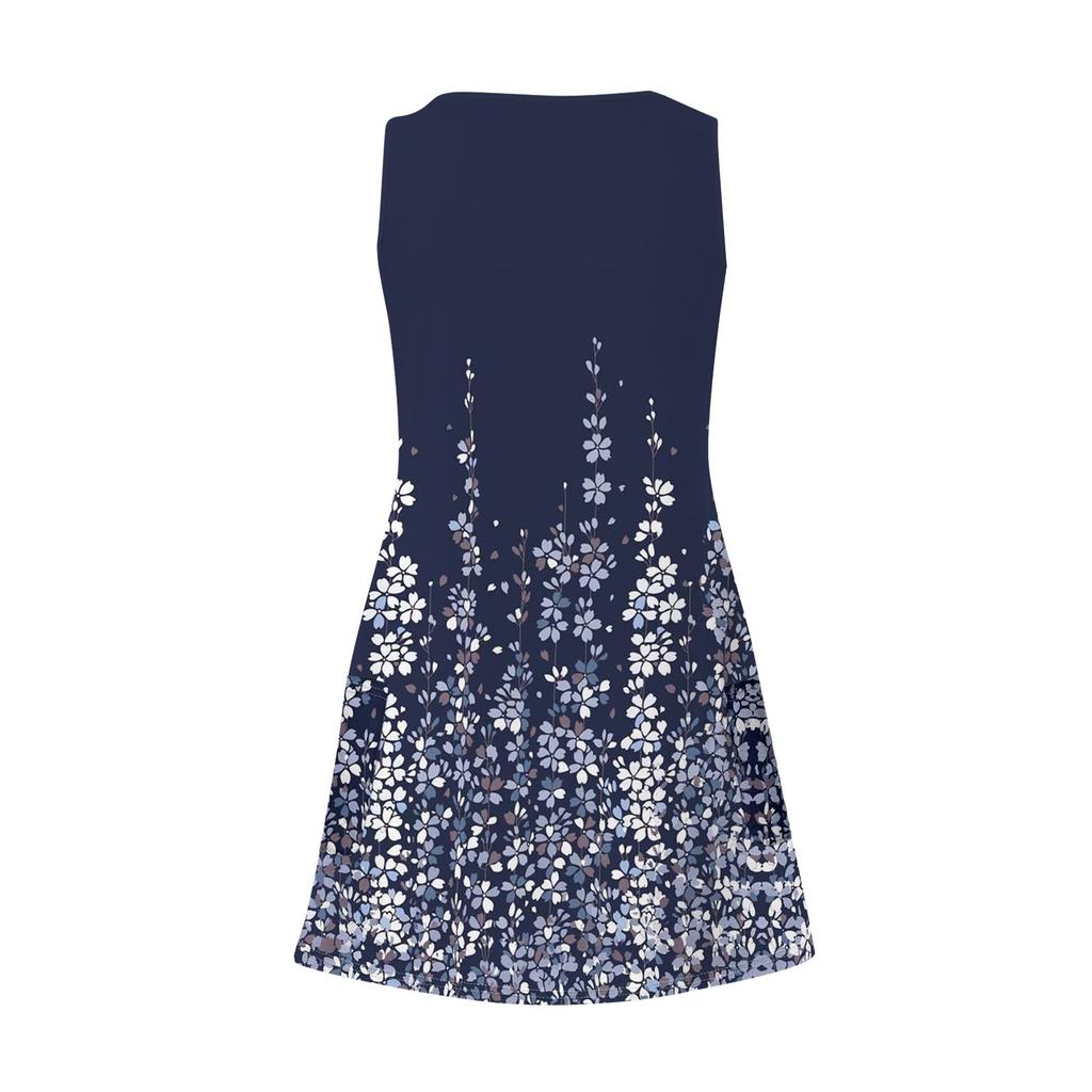 Women's Casual Sundress With Pockets Summer Boho Beach Dress Floral Blouses For Women T-Shirts Dress V Neck Loose Tank Dresses