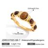 Uworld Vintage Various Styles Brown Tiger Eye Stone Ring For Women Jewelry 18K Gold Plated Stainless Steel Stacking Rings Gift