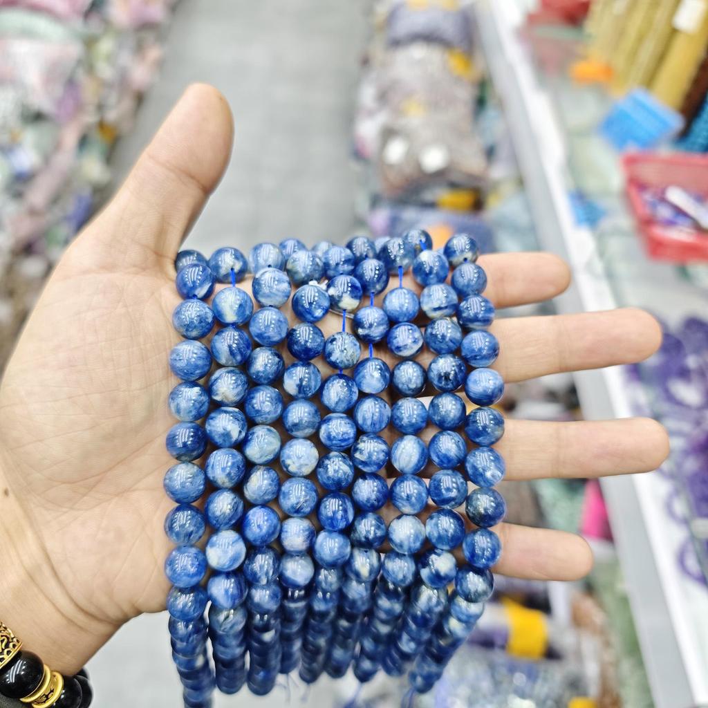 Серия «Синий» Бусины из натурального камня Аквамарин и Голубой кружевной агат для изготовления украшений своими руками