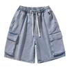 Men's Casual Loose Fit Drawstring Denim Shorts
