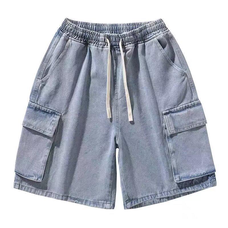 Men's Casual Loose Fit Drawstring Denim Shorts
