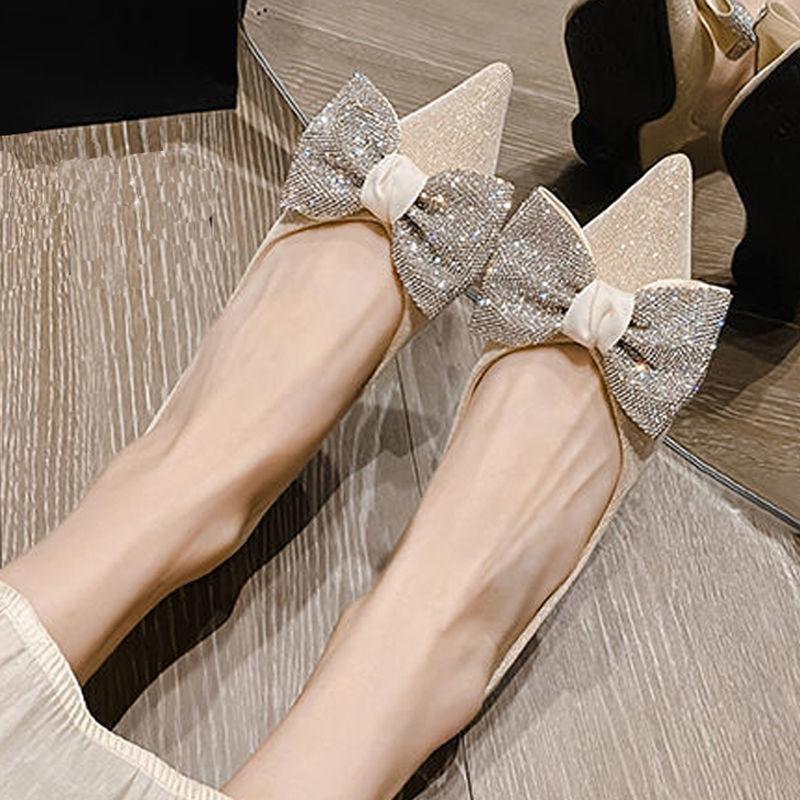 Туфли-лодочки со стразами для женщин черные слипоны с бантом женские балетки Y2k 2025 лето элегантные туфли для платья скидка оптом