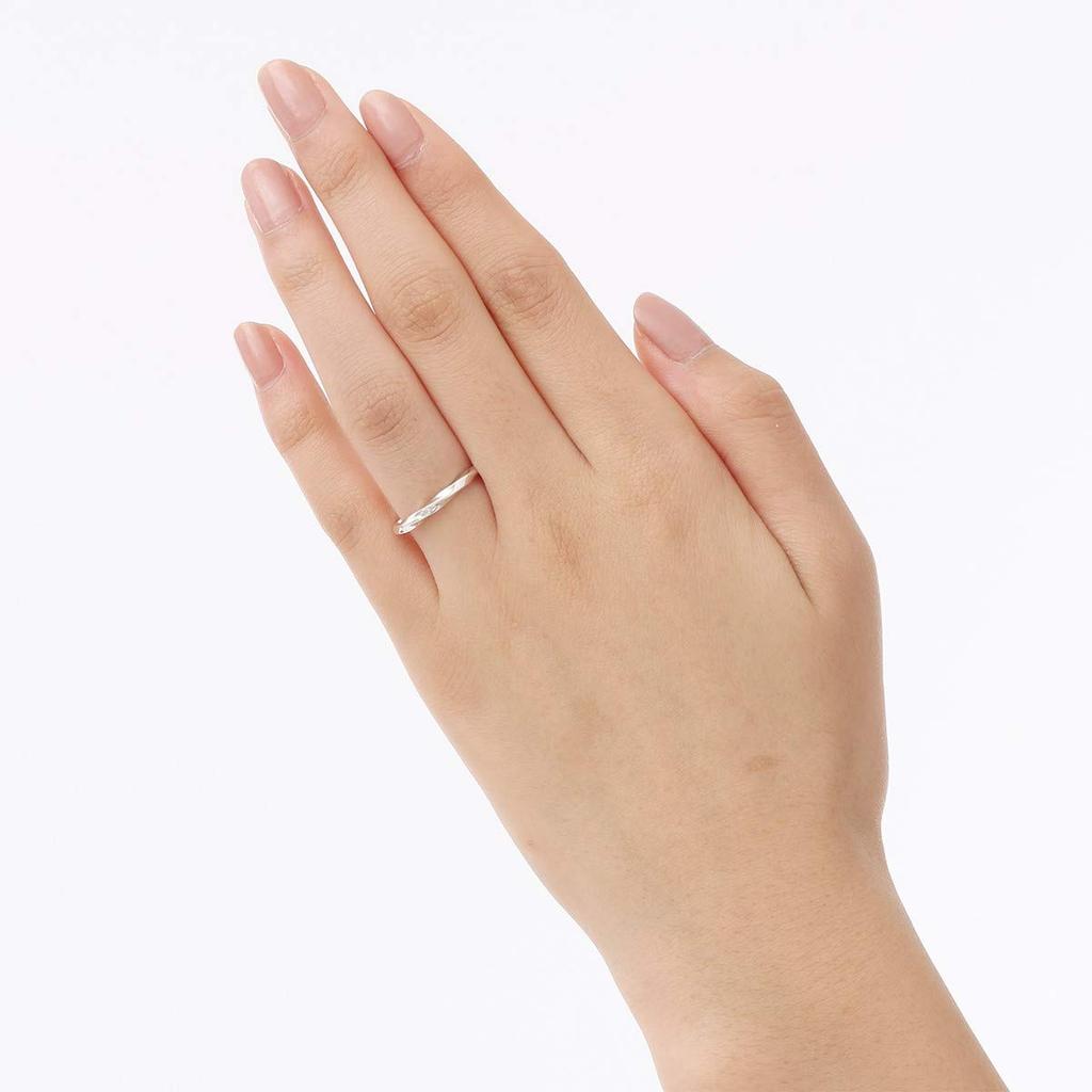 THE KISS 9 Set of 2 Silver Pairing Simple Couple Anniversary Wedding Ring Wrapping Box Included [The Kiss] SR1546DM-P (Lady's No. Men's No. 13)