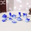 10 Pcs Doll House Tea Set Resin Miniature Teapot Chinese Tea Saucer