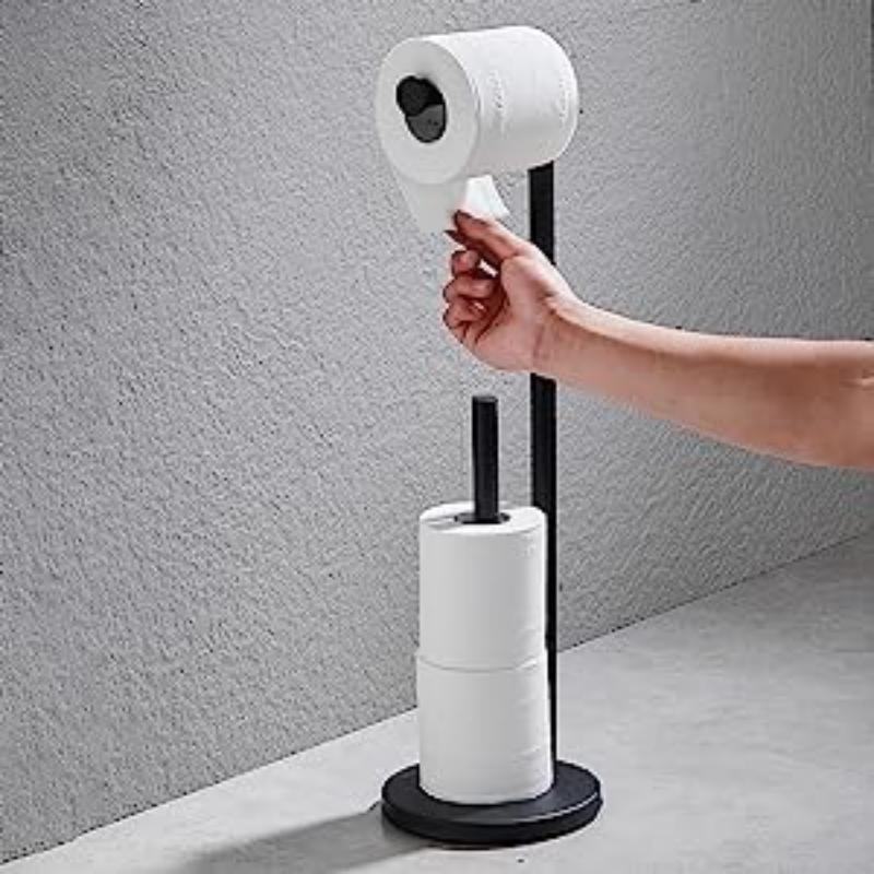 Черный напольный держатель для туалетной бумаги, держатель для рулона бумаги из нержавеющей стали, стеллаж для хранения, стоячий держатель для бумажных полотенец в ванной комнате