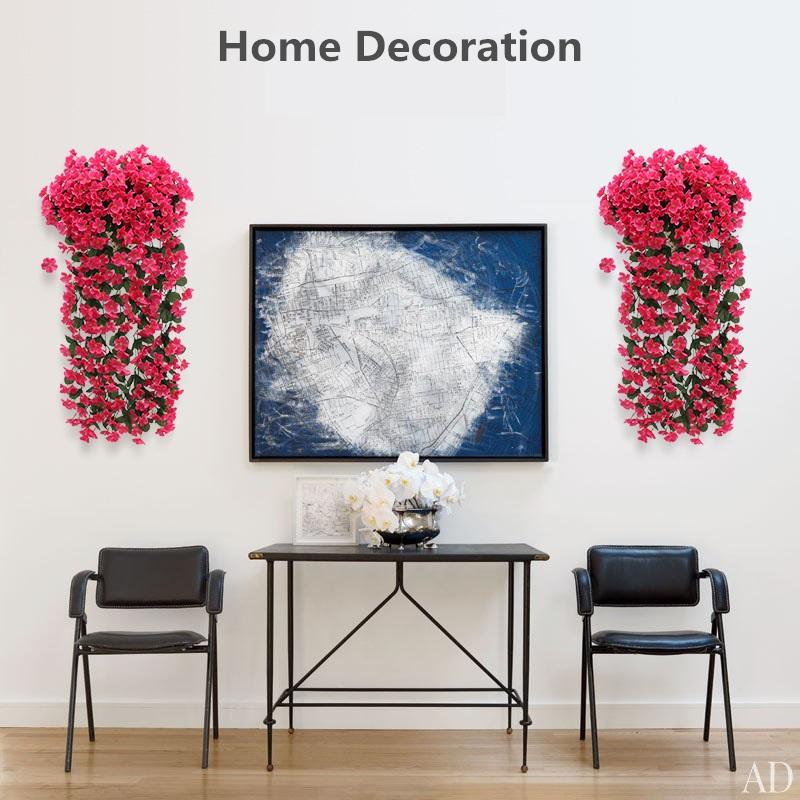 Фиолетовый искусственный лист, гирлянда, лоза, искусственный цветок, настенный подвесной цветок орхидеи, Свадебная вечеринка, домашний декор