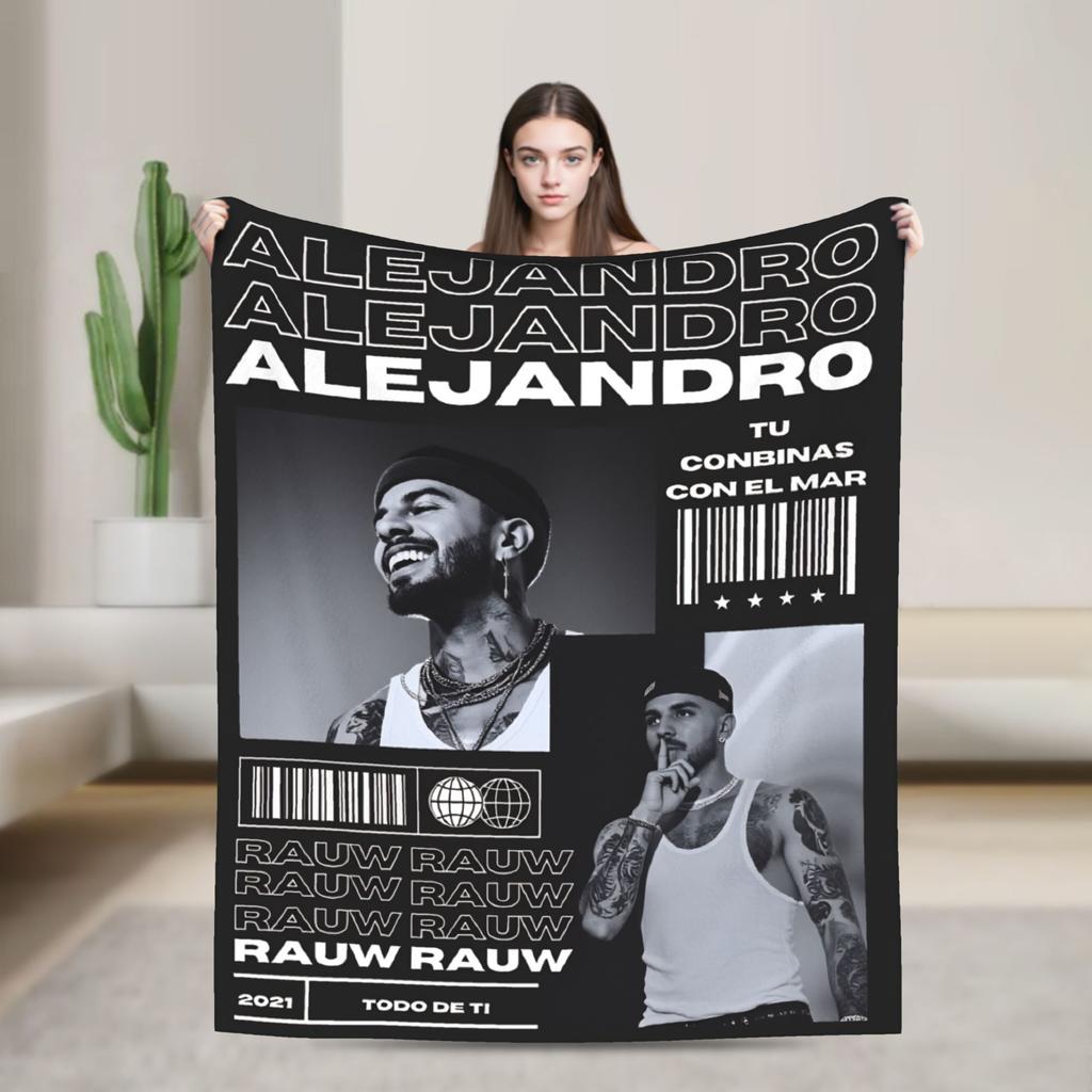 Мягкое теплое одеяло для путешествий, офиса Rauw Alejandro Певец Рэпер Плед Фланелевое покрывало для дивана, кресла, кровати-дивана