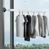 No-Punch Aluminum Drying Rack, Wall Mounted Space Saving Clothes Rod with 10 Holes,Non-Slip Coat Holder for Balcony Bedroom