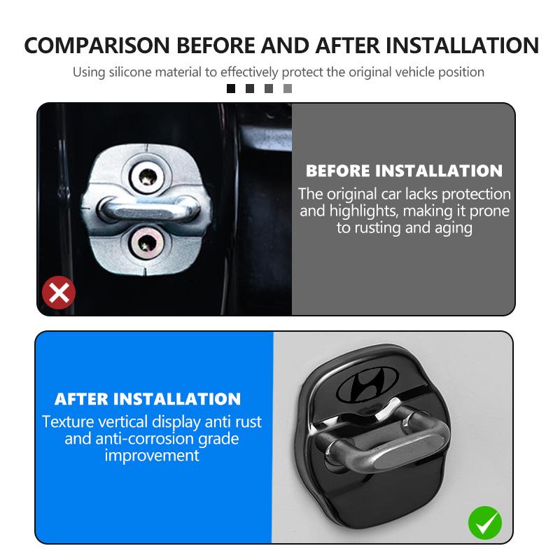 Car Silicone Door Lock Buckle Protection Cushion Crash Cushion Shock For Hyundai Azera GDI i10 i20 i30 i40 ix20 ix35 Sonata XX31