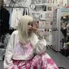Harajuku Kawaii, милая футболка с принтом для девочек из мультфильма «Аниме», белые футболки с длинными рукавами, женские милые топы, свободные пуловеры, женская одежда
