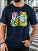 Black Unisexs Tee Lyrical Lemonade Juice Box Print Crew Neck Cotton Short Sleeve Fashion Male Street Summer Soft Daily Casual Wear