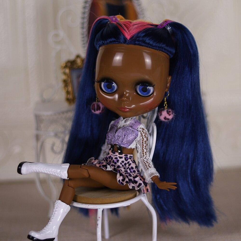 DBS Blyth Doll 1/6 Joint Body Specials 30cm Super Black Skin Colorful Hair BJD Toys Fashion Gifts