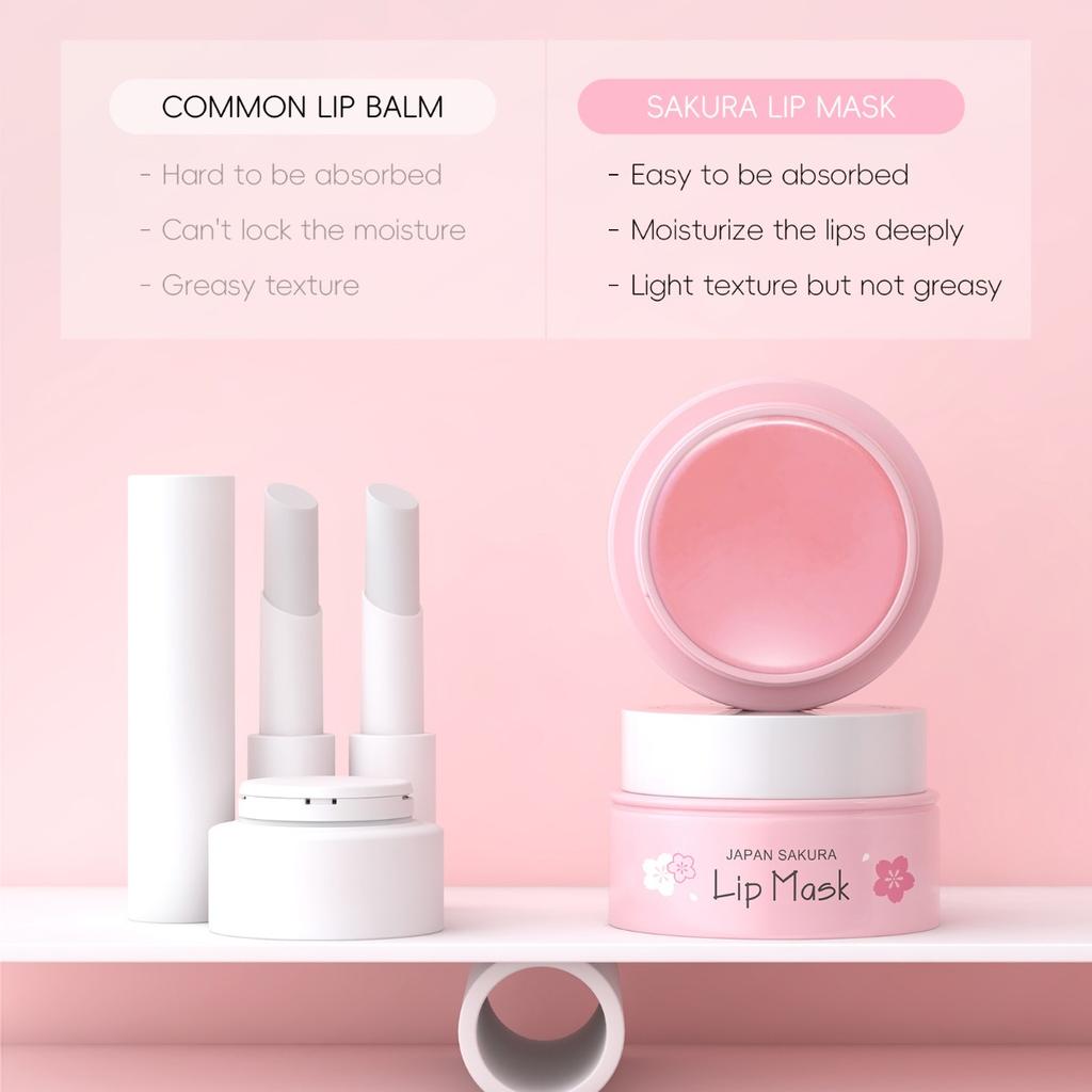 LAIKOU Cherry Blossom Lip Mask 8g Elastic Tender увлажняющая увлажняющая маска для губ