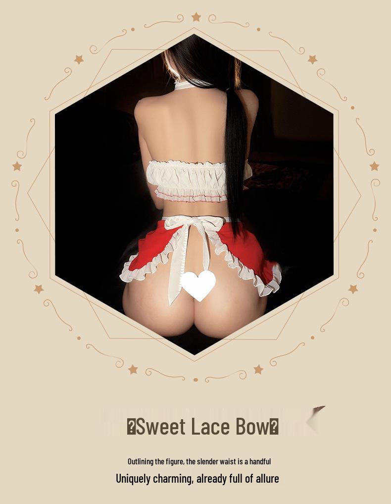 Nighttime Sexy Warm Christmas Maid Uniform with Easy Access