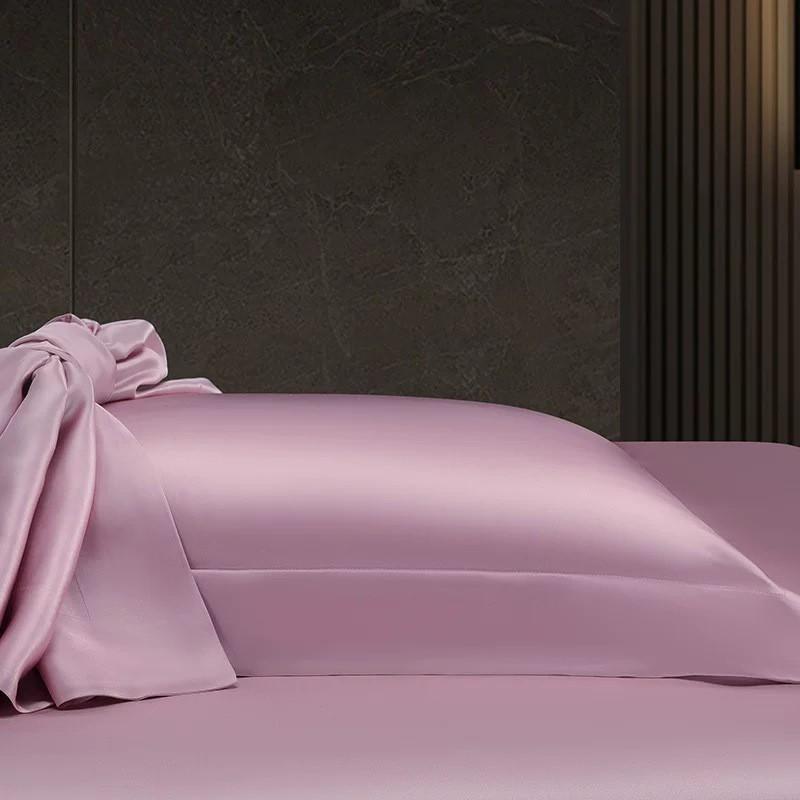 100% Pure Mulberry Silk Pillowcase 19 Momme Double-Sided Active Dyed Solid Color Single Pillow 48x74cm