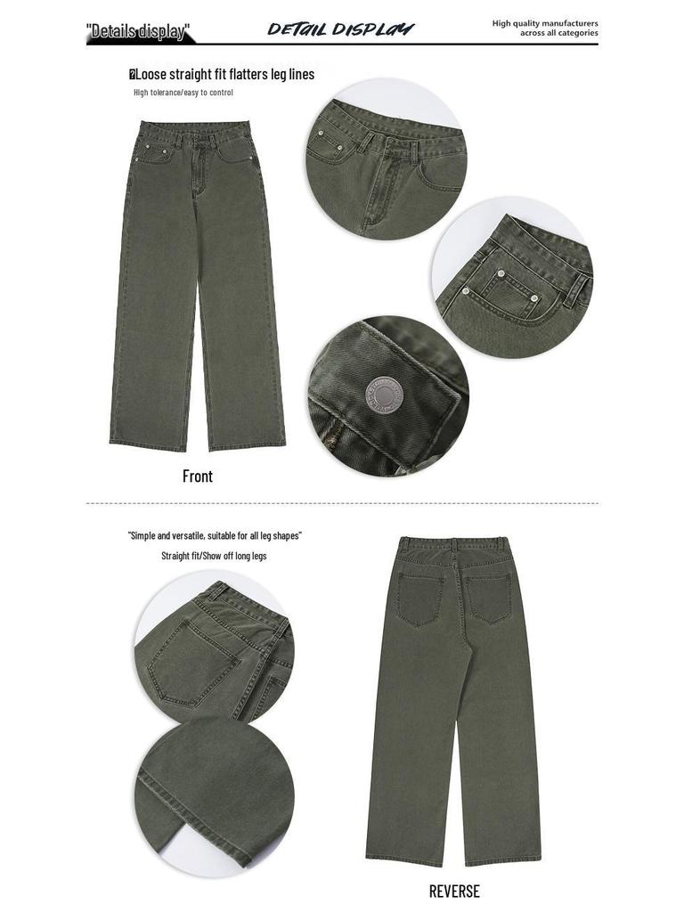 JIAMU Unisex Baggy Four-Color Wide-Leg Jeans: Loose, Drapey Casual Pants for All Genders (Spring/Summer)