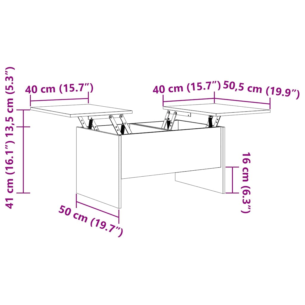 Coffee Table Reclaimed Wood Look 102 x 50.5 x 46.5 cm Wood Based Panel
