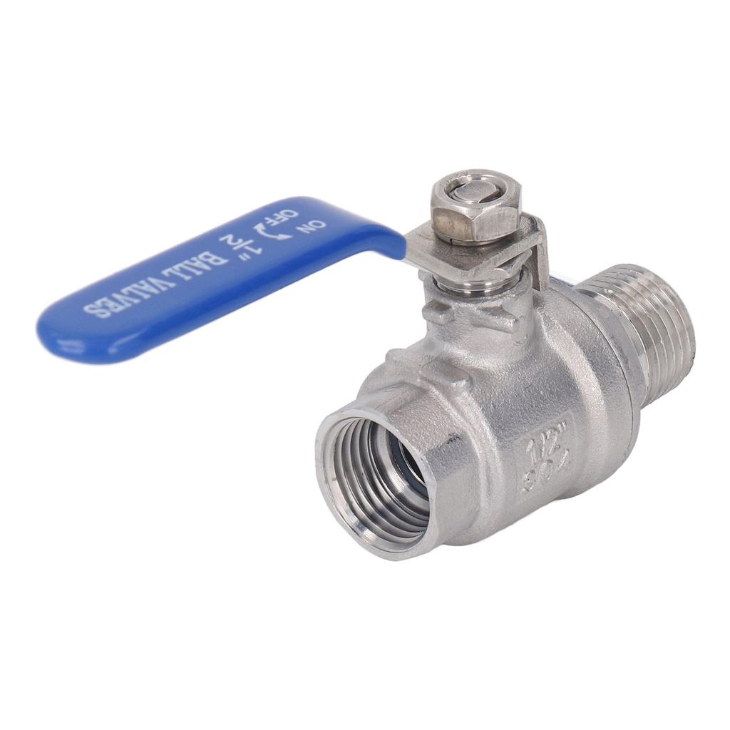 1 2in Male Female Thread NPT Ball Valve Stainless Steel 24mm Outer Diameter Water Shut Off Ball Valve 1000WOG