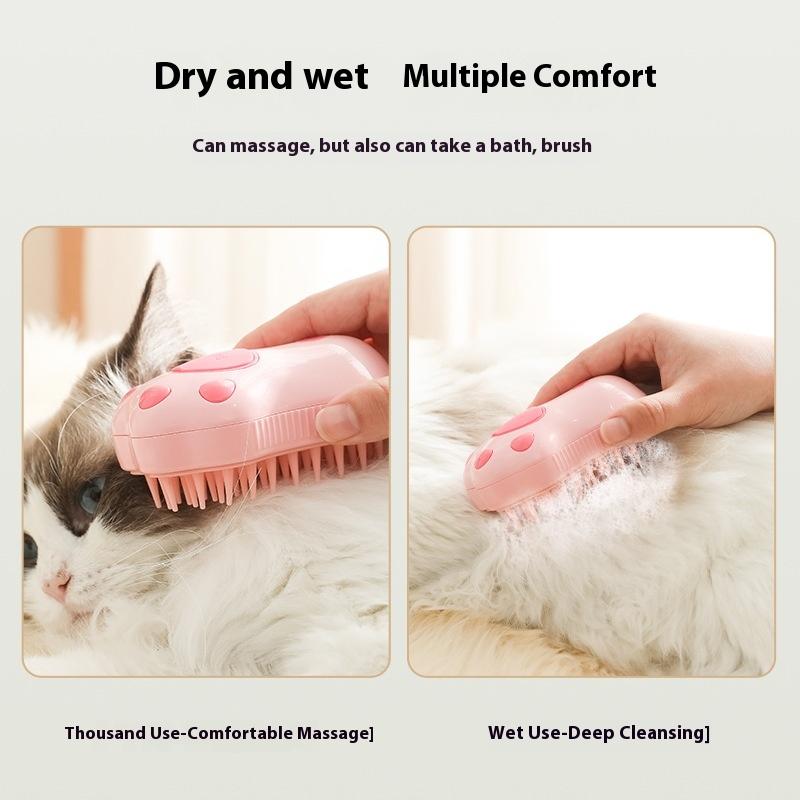 Pet Steam Spray Comb Cat Comb Cute Cat Claw Shape Refillable Liquid Pet Cleaning Massage Bathing Comb Pet Products Accessories