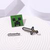 New European & American Game Series Alloy Sword Brooch - Trendy Painted Badge for Clothing