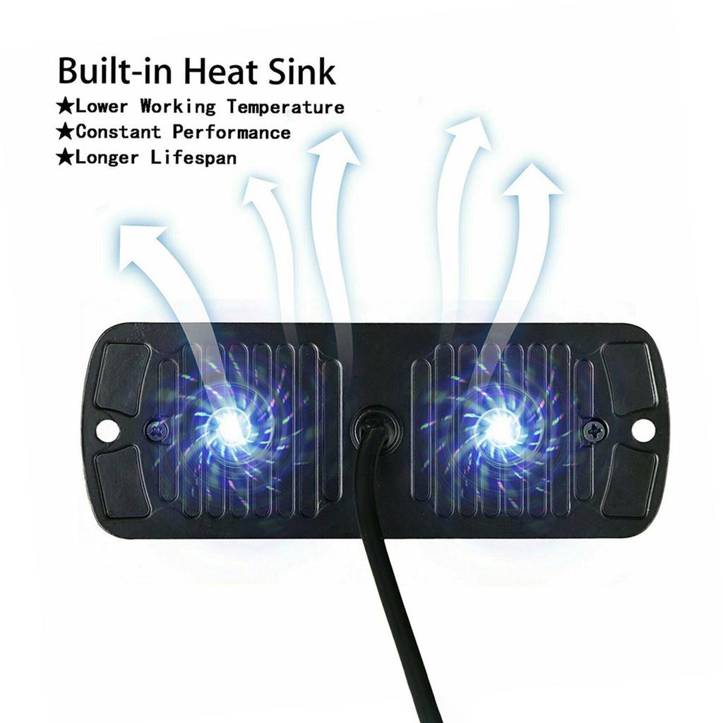 4 шт., 12 стробоскопических светодиодов, белый свет, аварийный маяк, аварийный мигающий боковой габаритный фонарь, предупреждение