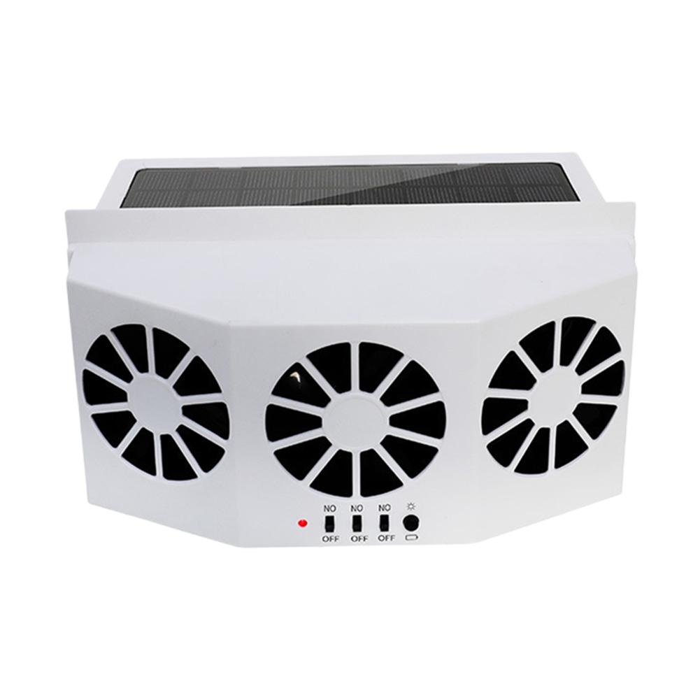 Портативный дезодорирующий вентилятор 3 головки Автоматический вентиляционный вентилятор Солнечная зарядка Автоматический охлаждающий вентилятор Многоугольная регулировка Автозапчасти