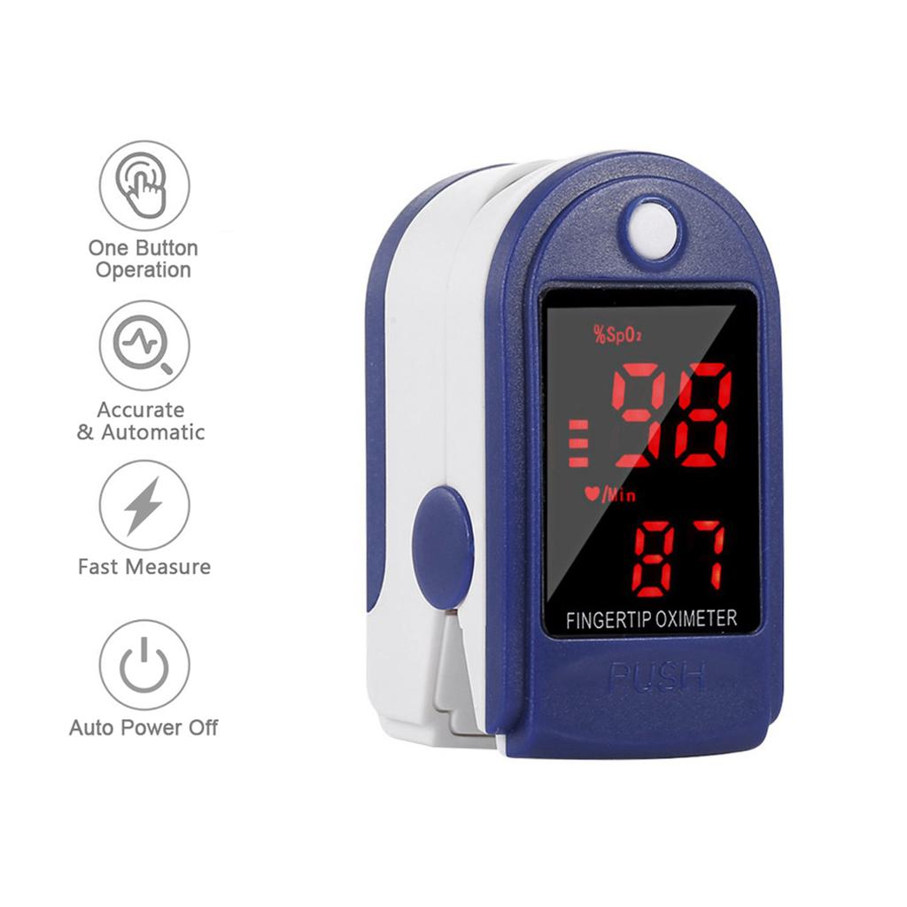 Fingertip Pulse Oximeter Blood Oxygen Saturation & Heart Rate Monitor with Lanyard 2-way Display
